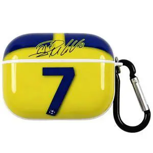 No. 7 Jersey Bluetooth Headphone Protective Case Compatible with Apple AirPods Pro 2nd and 1st, Silicone Hard Shell with Carabiner (White, AI-NASSR) No. 7 Jersey Bluetooth Headphone Protective Case Compatible with Apple AirPods Pro 2nd and 1st, Silicone Hard Shell with Carabiner (White, AI-NASSR)