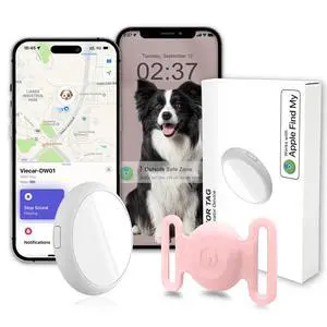 GPS Tracker for Dogs, Mini GPS Cat Tracker, IPX8 Waterproof GPS Trackers for Cats with Holder, No Monthly Fee, Work with Apple Find My(iOS Only), Smart Trackers for Dogs-Pink GPS Tracker for Dogs, Mini GPS Cat Tracker, IPX8 Waterproof GPS Trackers for Cats with Holder, No Monthly Fee, Work with Apple Find My(iOS Only), Smart Trackers for Dogs-Pink