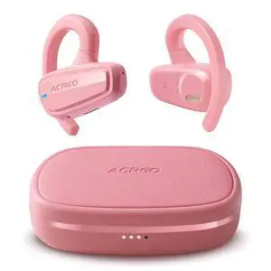 The Next Generation Open Ear Headphones, OpenBuds, True Wireless Earbuds with Earhooks, Bluetooth Workout Headphones, 18 Hours Playtime with Case, IPX7 Waterproof, Pink The Next Generation Open Ear Headphones, OpenBuds, True Wireless Earbuds with Earhooks, Bluetooth Workout Headphones, 18 Hours Playtime with Case, IPX7 Waterproof, Pink