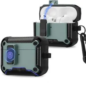 Compatible with AirPods Pro 3 Case, Rugged Hard Protective Cover Designed for Apple AirPod Pro 3rd Generation, Magnetic Automatic Lock with Phone Stand (Green) Compatible with AirPods Pro 3 Case, Rugged Hard Protective Cover Designed for Apple AirPod Pro 3rd Generation, Magnetic Automatic Lock with Phone Stand (Green)