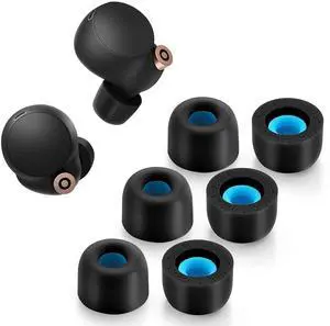 Memory Foam Tips for Sony WF-1000XM4 / WF-1000XM3, Anti-Slip Replacement Ear Tips for Sony True Wireless EarphonesFit in The Charging Case, Perfect Noise Cancellation, 3 Pairs (Large, Black) Memory Foam Tips for Sony WF-1000XM4 / WF-1000XM3, Anti-Slip Replacement Ear Tips for Sony True Wireless EarphonesFit in The Charging Case, Perfect Noise Cancellation, 3 Pairs (Large, Black)