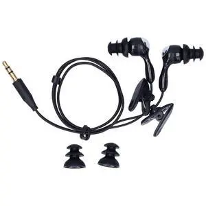 Sport Short Cord Headphones for Swimming and Underwater Activities, in Ear, Noise Cancelling Earbuds for MP3 Players (Black) Sport Short Cord Headphones for Swimming and Underwater Activities, in Ear, Noise Cancelling Earbuds for MP3 Players (Black)