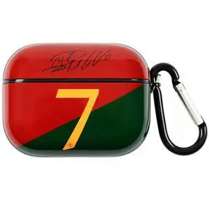 No. 7 Jersey Bluetooth Headphone Protective Case Compatible with Apple AirPods Pro 2nd and 1st, Silicone Hard Shell with Carabiner (Black, Portugal) No. 7 Jersey Bluetooth Headphone Protective Case Compatible with Apple AirPods Pro 2nd and 1st, Silicone Hard Shell with Carabiner (Black, Portugal)