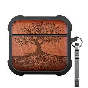 Solid Wood Case for AirPods 4, The Yin Yang Tree, Rosy | AirPods 4th Generation (2024, USB-C) Case with Quick-Release Keychain, Soft Shockproof TPU Cover, Artisan-Engraved Wood Solid Wood Case for AirPods 4, The Yin Yang Tree, Rosy | AirPods 4th Generation (2024, USB-C) Case with Quick-Release Keychain, Soft Shockproof TPU Cover, Artisan-Engraved Wood