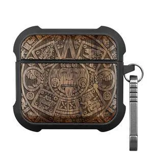 Solid Wood Case for AirPods 4, The Maya Calendar, Walnut | AirPods 4th Generation (2024, USB-C) Case with Quick-Release Keychain, Soft Shockproof TPU Cover, Artisan-Engraved Wood Solid Wood Case for AirPods 4, The Maya Calendar, Walnut | AirPods 4th Generation (2024, USB-C) Case with Quick-Release Keychain, Soft Shockproof TPU Cover, Artisan-Engraved Wood