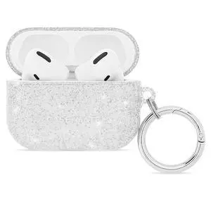 AirPods Pro 3 Case with Silver Ring Clip - Sheer Twinkle Silver | Stylish Wireless Charging Compatible Case for Keys, Tote, Purse & More - Protective Cover for AirPods Pro 3 with LED Display AirPods Pro 3 Case with Silver Ring Clip - Sheer Twinkle Silver | Stylish Wireless Charging Compatible Case for Keys, Tote, Purse & More - Protective Cover for AirPods Pro 3 with LED Display