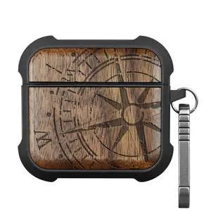 Solid Wood Case for AirPods 4, Incomplete Compass, Walnut | AirPods 4th Generation (2024, USB-C) Case with Quick-Release Keychain, Soft Shockproof TPU Cover, Artisan-Engraved Wood Solid Wood Case for AirPods 4, Incomplete Compass, Walnut | AirPods 4th Generation (2024, USB-C) Case with Quick-Release Keychain, Soft Shockproof TPU Cover, Artisan-Engraved Wood