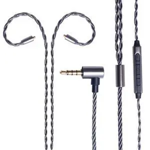 Earphone Upgrade Cable,MMCX Earbuds Replacement Cord,4 Cores OFC Silver Plated Earphones Audio Adapter with Mic for Shure SE215 SE315 SE535 (mmcx,Gray,Mic) Earphone Upgrade Cable,MMCX Earbuds Replacement Cord,4 Cores OFC Silver Plated Earphones Audio Adapter with Mic for Shure SE215 SE315 SE535 (mmcx,Gray,Mic)