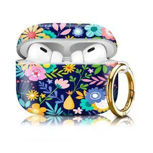 Compatiable with AirPod Pro 2nd/1st Generation Case,Lightweight & Durable Resistant Hard Case with Keychain,Stylish Design AirPod Case Cover for Women(Blue Flawers) Compatiable with AirPod Pro 2nd/1st Generation Case,Lightweight & Durable Resistant Hard Case with Keychain,Stylish Design AirPod Case Cover for Women(Blue Flawers)