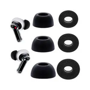 Replacement Foam Ear Tips for Nothing Ear/Ear (a)/ Ear (3) Earbuds | Memory Foam Tips, 3 Pairs (S/M/L) Black Replacement Foam Ear Tips for Nothing Ear/Ear (a)/ Ear (3) Earbuds | Memory Foam Tips, 3 Pairs (S/M/L) Black