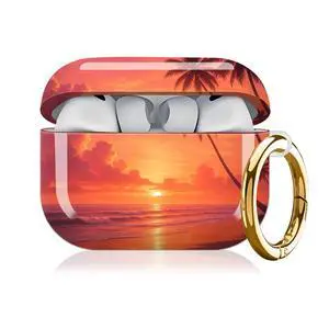 Compatible with AirPod Pro 3rd Generation Case 2025,Fashion Protective Cover with Keychain, Anti-Scratch, Drop Protection,Shockproof Cover for AirPod Pro 3 Women(Sunset Beach) Compatible with AirPod Pro 3rd Generation Case 2025,Fashion Protective Cover with Keychain, Anti-Scratch, Drop Protection,Shockproof Cover for AirPod Pro 3 Women(Sunset Beach)