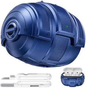 for AirPods Pro 3 Case 2025 (Navy Blue) | Unique Space Capsule Appearance, Rotating Opening Method;Helps Relieve Stress, Built-in Magnetic Locking, with Cleaning Kit for AirPods Pro 3 Case 2025 (Navy Blue) | Unique Space Capsule Appearance, Rotating Opening Method;Helps Relieve Stress, Built-in Magnetic Locking, with Cleaning Kit
