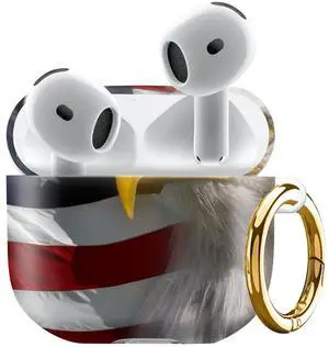 Compatiable with AirPod 4 Protective Case 2024, Soft Protective Case with Keychain for Women,Cute Shockproof Charging Case Cover for AirPod 4(Eagle USA Flag) Compatiable with AirPod 4 Protective Case 2024, Soft Protective Case with Keychain for Women,Cute Shockproof Charging Case Cover for AirPod 4(Eagle USA Flag)