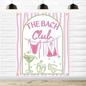 The Bach Club Backdrop, Beach Bachelorette Party Backdrop, Summer Bach Weekend Sign, Bikinies and Martinis Bachelorette Decor for Girls Weekend, 51 * 61 Inch The Bach Club Backdrop, Beach Bachelorette Party Backdrop, Summer Bach Weekend Sign, Bikinies and Martinis Bachelorette Decor for Girls Weekend, 51 * 61 Inch