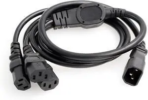 0.6M/1.96FT IEC 320 C14 to 3X C13 Y Splitter Power Cable | 10A 250V, UPS PSU Extension, Male to Female Adapter 0.6M/1.96FT IEC 320 C14 to 3X C13 Y Splitter Power Cable | 10A 250V, UPS PSU Extension, Male to Female Adapter