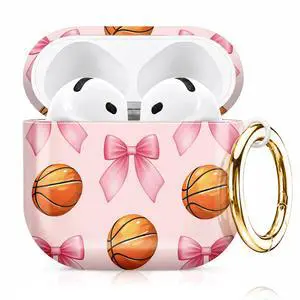 Compatiable with AirPod 4 Protective Case 2024, Soft Protective Case with Keychain for Women,Cute& Sleek Design Shockproof Charging Case Cover for AirPod 4(Pink Bow Basketball) Compatiable with AirPod 4 Protective Case 2024, Soft Protective Case with Keychain for Women,Cute& Sleek Design Shockproof Charging Case Cover for AirPod 4(Pink Bow Basketball)