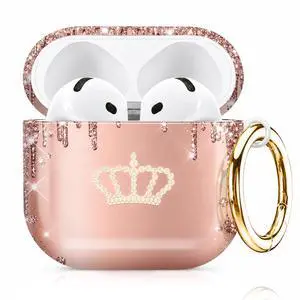 Compatiable with AirPod 4 Protective Case 2024, Soft Protective Case with Keychain for Women,Cute& Sleek Design Shockproof Charging Case Cover for AirPod 4(Glitter Crown Card Drip) Compatiable with AirPod 4 Protective Case 2024, Soft Protective Case with Keychain for Women,Cute& Sleek Design Shockproof Charging Case Cover for AirPod 4(Glitter Crown Card Drip)