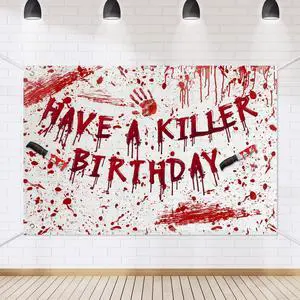Have a Killer Birthday Banner Backdrop Halloween Horror Murder Mystery Party Decorations Halloween Bloody Horror Movie Birthday Party Decorations Photo Studio Props Supplies 70.8x47.2in Have a Killer Birthday Banner Backdrop Halloween Horror Murder Mystery Party Decorations Halloween Bloody Horror Movie Birthday Party Decorations Photo Studio Props Supplies 70.8x47.2in