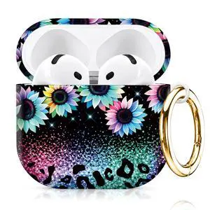 Compatiable with AirPod 4 Protective Case 2024, Soft Protective Case with Keychain for Women,Cute& Sleek Design Shockproof Charging Case Cover for AirPod 4(Colorful Flowers Sparkle Glitter) Compatiable with AirPod 4 Protective Case 2024, Soft Protective Case with Keychain for Women,Cute& Sleek Design Shockproof Charging Case Cover for AirPod 4(Colorful Flowers Sparkle Glitter)