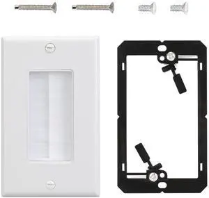 Brush Wall Plates with Mounting Brackets for Cables Pass Through | 5 Packs,1 Gang,HDMI Wall Plate,Wall Plate for in Wall Cable Management Brush Wall Plates with Mounting Brackets for Cables Pass Through | 5 Packs,1 Gang,HDMI Wall Plate,Wall Plate for in Wall Cable Management