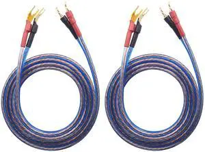 YB-H 1pair Set(4 Spade Plug & 4 Pin Plug) HiFi OFC Speaker Wire, Spade to Pin Type. YB-H (3M(9.84ft)) YB-H 1pair Set(4 Spade Plug & 4 Pin Plug) HiFi OFC Speaker Wire, Spade to Pin Type. YB-H (3M(9.84ft))