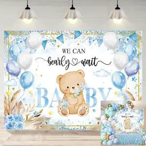 Bear Baby Shower Backdrop Blue Boho We Can Bearly Wait Baby Shower Photography Background Boys Newborn 1st Birthday Party Decorations Banner Photo Props (8x6FT) Bear Baby Shower Backdrop Blue Boho We Can Bearly Wait Baby Shower Photography Background Boys Newborn 1st Birthday Party Decorations Banner Photo Props (8x6FT)