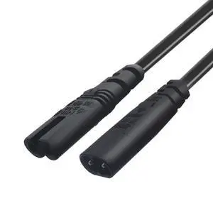 2PCS IEC C7 to C8 Extension Cable, 0.3M | Widely applicable for laptops, game consoles, audio gear and home appliance short-distance power extension 2PCS IEC C7 to C8 Extension Cable, 0.3M | Widely applicable for laptops, game consoles, audio gear and home appliance short-distance power extension