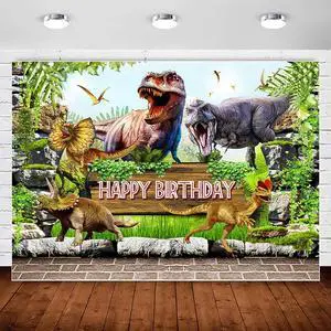 Dinosaur Themed Birthday Backdrop Jungle Forest 3D Dinosaur World Park Photography Background for Kids Child Birthday Decorations Animal Dino Party Banner Supplies Photo Booth Backdrops 6x4ft Dinosaur Themed Birthday Backdrop Jungle Forest 3D Dinosaur World Park Photography Background for Kids Child Birthday Decorations Animal Dino Party Banner Supplies Photo Booth Backdrops 6x4ft