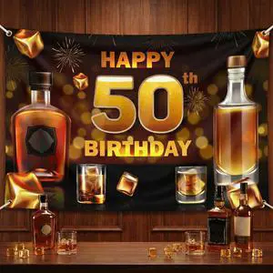 50th Birthday Whiskey Backdrop Banner - 70x50 Inch Large Aged to Perfection Party Decorations - Cheers to 50 Years Photography Background for Men Women - Vintage 1976 Wall Decor 50th Birthday Whiskey Backdrop Banner - 70x50 Inch Large Aged to Perfection Party Decorations - Cheers to 50 Years Photography Background for Men Women - Vintage 1976 Wall Decor