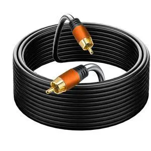 Digital Coaxial Audio Cable 16.5FT, 1RCA Male to 1RCA Male for Subwoofer, Home Theater, Video/Audio, Rear View Parking Camera Digital Coaxial Audio Cable 16.5FT, 1RCA Male to 1RCA Male for Subwoofer, Home Theater, Video/Audio, Rear View Parking Camera
