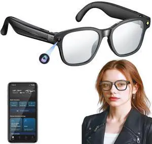 Smart AI Glasses with Camera, 800W Cameras & Photo Capture, Real-Time Translation, Recording Glasses with AI Assistant, Open-Ear Audio, Object Recognition, Bluetooth, for Travel (A1#) Smart AI Glasses with Camera, 800W Cameras & Photo Capture, Real-Time Translation, Recording Glasses with AI Assistant, Open-Ear Audio, Object Recognition, Bluetooth, for Travel (A1#)