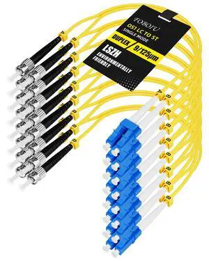 OS1 LC to ST Fiber Patch Cable, Duplex Singlemode, 0.5M(1FT), 8Pack | ST to LC Fiber Patch Cable, LSZH 9/125µm Jumper Optical Patch Cord Yellow for Media Converters OS1 LC to ST Fiber Patch Cable, Duplex Singlemode, 0.5M(1FT), 8Pack | ST to LC Fiber Patch Cable, LSZH 9/125µm Jumper Optical Patch Cord Yellow for Media Converters