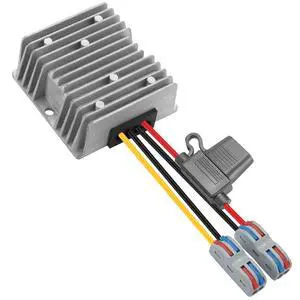 30-60V to 24V 10A 240W Waterproof DC-DC Buck Converter with Fuse | Step Down Regulator For Automotive, Led Lights, Construction Sites, Tools 30-60V to 24V 10A 240W Waterproof DC-DC Buck Converter with Fuse | Step Down Regulator For Automotive, Led Lights, Construction Sites, Tools