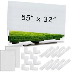 Cushioning Foam Set Include 2 Pcs Foam Flat Screen TV Cover Fits up to 55'' W x 32'' H and 16 Pcs Moving Corner Edge Protectors for TV Display Screen Protector Packing Moving Cushioning Foam Set Include 2 Pcs Foam Flat Screen TV Cover Fits up to 55'' W x 32'' H and 16 Pcs Moving Corner Edge Protectors for TV Display Screen Protector Packing Moving