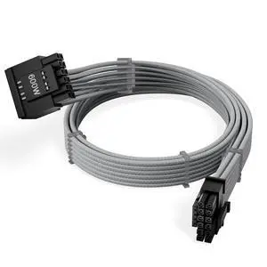 X-Enlazar 12V-2x6 PCIe 5.1 GPU Cable (600W) - 90-Degree Connector, Individually Sleeved with Braiding & Combs, 16AWG Wire, 600mm Length, Type-A Connector - Off White X-Enlazar 12V-2x6 PCIe 5.1 GPU Cable (600W) - 90-Degree Connector, Individually Sleeved with Braiding & Combs, 16AWG Wire, 600mm Length, Type-A Connector - Off White