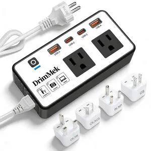 200W Voltage Converter US to Europe, 220V to 110V Power Adapter for European Travel, 2 USB C & 2 USB A Ports, 2 AC Outlets for Laptop, Phone -EU UK AU IT Plug Included 200W Voltage Converter US to Europe, 220V to 110V Power Adapter for European Travel, 2 USB C & 2 USB A Ports, 2 AC Outlets for Laptop, Phone -EU UK AU IT Plug Included