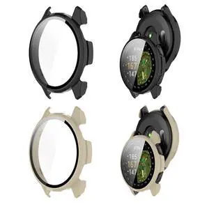 2 Pack Screen Protector protective Case for Garmin Approach S50 Watch Shell | Hard PC ShellBuilt-in Tempered Glass Film Full Coverage black+Milk-White 2 Pack Screen Protector protective Case for Garmin Approach S50 Watch Shell | Hard PC ShellBuilt-in Tempered Glass Film Full Coverage black+Milk-White