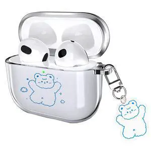 for Cute AirPods 4 Case 2024 with Keychain Carabiner, Clear AirPods 4 Case Cartoon Anime Pattern Soft Cover with an Ornaments for Boys Girls Women Men (Disco Bear) for Cute AirPods 4 Case 2024 with Keychain Carabiner, Clear AirPods 4 Case Cartoon Anime Pattern Soft Cover with an Ornaments for Boys Girls Women Men (Disco Bear)