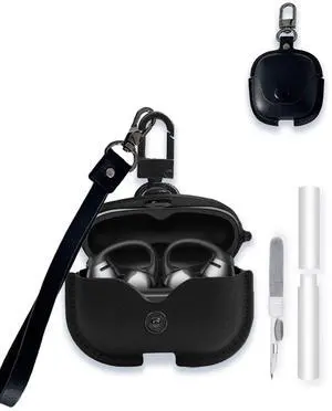 Case Cover for SHOKZ OpenDots ONE E310 Ear Clip Bluetooth Headset, Business Style Soft PU Protective Case with Keychain and Cleaning Kit for Men and Women Shockproof Skin,Black Case Cover for SHOKZ OpenDots ONE E310 Ear Clip Bluetooth Headset, Business Style Soft PU Protective Case with Keychain and Cleaning Kit for Men and Women Shockproof Skin,Black