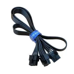 PCIe Cable for Seasonic PSUs, PCIe 8 Pin Male to Dual PCIe 8 Pin (6+2) Male Power Adapter Splitter 25-inch+9-inch (63cm+23cm) PCIe Cable for Seasonic PSUs, PCIe 8 Pin Male to Dual PCIe 8 Pin (6+2) Male Power Adapter Splitter 25-inch+9-inch (63cm+23cm)