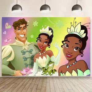 Wall Decor Backdrop for Princess Frog Birthday Decorations, Princess Frog Banner for Birthday Party Supplies (5x3ft) Wall Decor Backdrop for Princess Frog Birthday Decorations, Princess Frog Banner for Birthday Party Supplies (5x3ft)