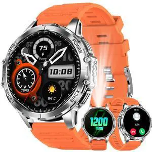 Military Smart Watch for Men with 1200mAh Long Battery, 1.7" HD Display, Bluetooth Call, LED Flashlight, 5ATM Waterproof, 110+ Sports Modes, Heart Rate & Sleep Monitor, Fitness Watch for Android & iOS Military Smart Watch for Men with 1200mAh Long Battery, 1.7" HD Display, Bluetooth Call, LED Flashlight, 5ATM Waterproof, 110+ Sports Modes, Heart Rate & Sleep Monitor, Fitness Watch for Android & iOS