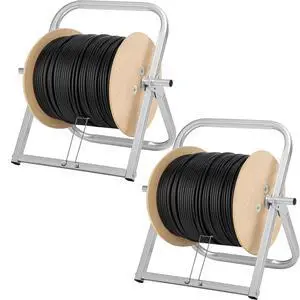 Industrial Steel Cable Reel Holder, Heavy-Duty Spool Rack Dispenser for Wire & Cable Reels, 13 x 16 Inch Single Axle Caddy for Commercial Use & DIY Use (2 Pack) Industrial Steel Cable Reel Holder, Heavy-Duty Spool Rack Dispenser for Wire & Cable Reels, 13 x 16 Inch Single Axle Caddy for Commercial Use & DIY Use (2 Pack)