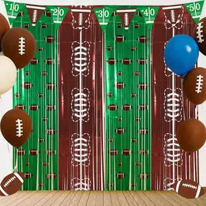 2 Pack Football Party Decorations 3.3x6.6 ft Shiny Tinsel Backdrop Green and Brown Football Tinsel Foil Fringe Curtains Backdrop Photo Props for Sports Rugby Birthday Party Home Decorations 2 Pack Football Party Decorations 3.3x6.6 ft Shiny Tinsel Backdrop Green and Brown Football Tinsel Foil Fringe Curtains Backdrop Photo Props for Sports Rugby Birthday Party Home Decorations