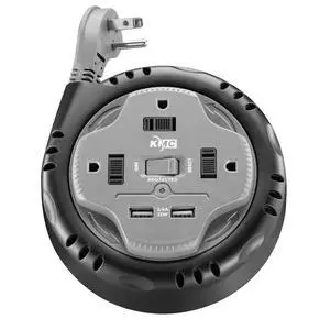 3-Outlet Surge Twist Cord Reel, 2 USB Ports, Retractable Power Strip Surge Protector, 735J Surge Protection, 5ft Retractable Extension Cord, 3-Prong Low-Profile Flat Plug, UL/ETL Certified, Gray 3-Outlet Surge Twist Cord Reel, 2 USB Ports, Retractable Power Strip Surge Protector, 735J Surge Protection, 5ft Retractable Extension Cord, 3-Prong Low-Profile Flat Plug, UL/ETL Certified, Gray