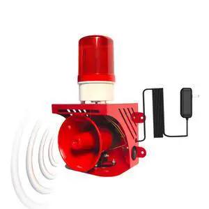 AC110V Industrial Siren Alarm with Strobe Light, 120dB Loud Horn & Red Beacon, Wi-Fi Smart Socket Compatible (WiFi Socket Not Included), Waterproof Indoor/Outdoor Safety Warning Alarm AC110V Industrial Siren Alarm with Strobe Light, 120dB Loud Horn & Red Beacon, Wi-Fi Smart Socket Compatible (WiFi Socket Not Included), Waterproof Indoor/Outdoor Safety Warning Alarm