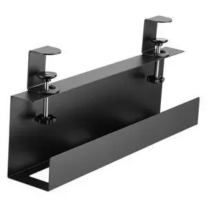 16×5×3 Inch No Drill Clamp-on Power Strip Cable Management Tray Under Standing Desk Steel Cable Organizer Wire Cord Tamer for Office, Home, Garage(Black) 16×5×3 Inch No Drill Clamp-on Power Strip Cable Management Tray Under Standing Desk Steel Cable Organizer Wire Cord Tamer for Office, Home, Garage(Black)