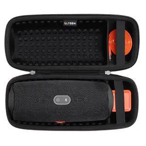 LTGEM Case for JBL Charge 4/JBL Charge 5 Speaker Carrying Case Hard Storage Travel Protective Bag Fits Charger and USB Cable (Lycra Black) LTGEM Case for JBL Charge 4/JBL Charge 5 Speaker Carrying Case Hard Storage Travel Protective Bag Fits Charger and USB Cable (Lycra Black)