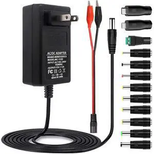 15V 2A Power Supply Charger with 12 Adapter Plugs (Input AC 100V-240V, Output DC 15 Volt 2 Amp 30 Watt) Adapter Switching Transformer Converter DC 5.5mm x 2.1mm / 5.5mm x 2.5mm Universal 15V 2A Power Supply Charger with 12 Adapter Plugs (Input AC 100V-240V, Output DC 15 Volt 2 Amp 30 Watt) Adapter Switching Transformer Converter DC 5.5mm x 2.1mm / 5.5mm x 2.5mm Universal