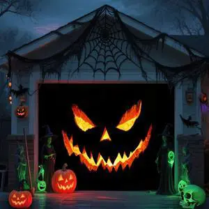 Halloween Garage Door Cover Banner Decorations, Scary Halloween Holiday Pumpkin Outdoor Car Garage Door Murals Buddy Decorations Backdrops Party Wall Decor Single 8 X 7 Ft Halloween Garage Door Cover Banner Decorations, Scary Halloween Holiday Pumpkin Outdoor Car Garage Door Murals Buddy Decorations Backdrops Party Wall Decor Single 8 X 7 Ft